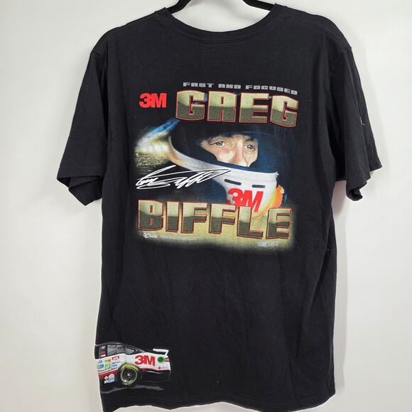 Chase Authentics Greg Biffle #16 NASCAR Racing Mens SZ L T-shirt Black - Picture 4 of 7